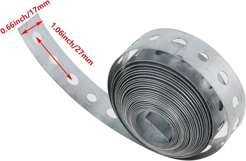 Nicerity Galvanized Metal Pipe Strap 10-Feet Bendable Pipe Hanger Thin Metal Strapping with Holes for Pipe Supports Hanging - Image 3